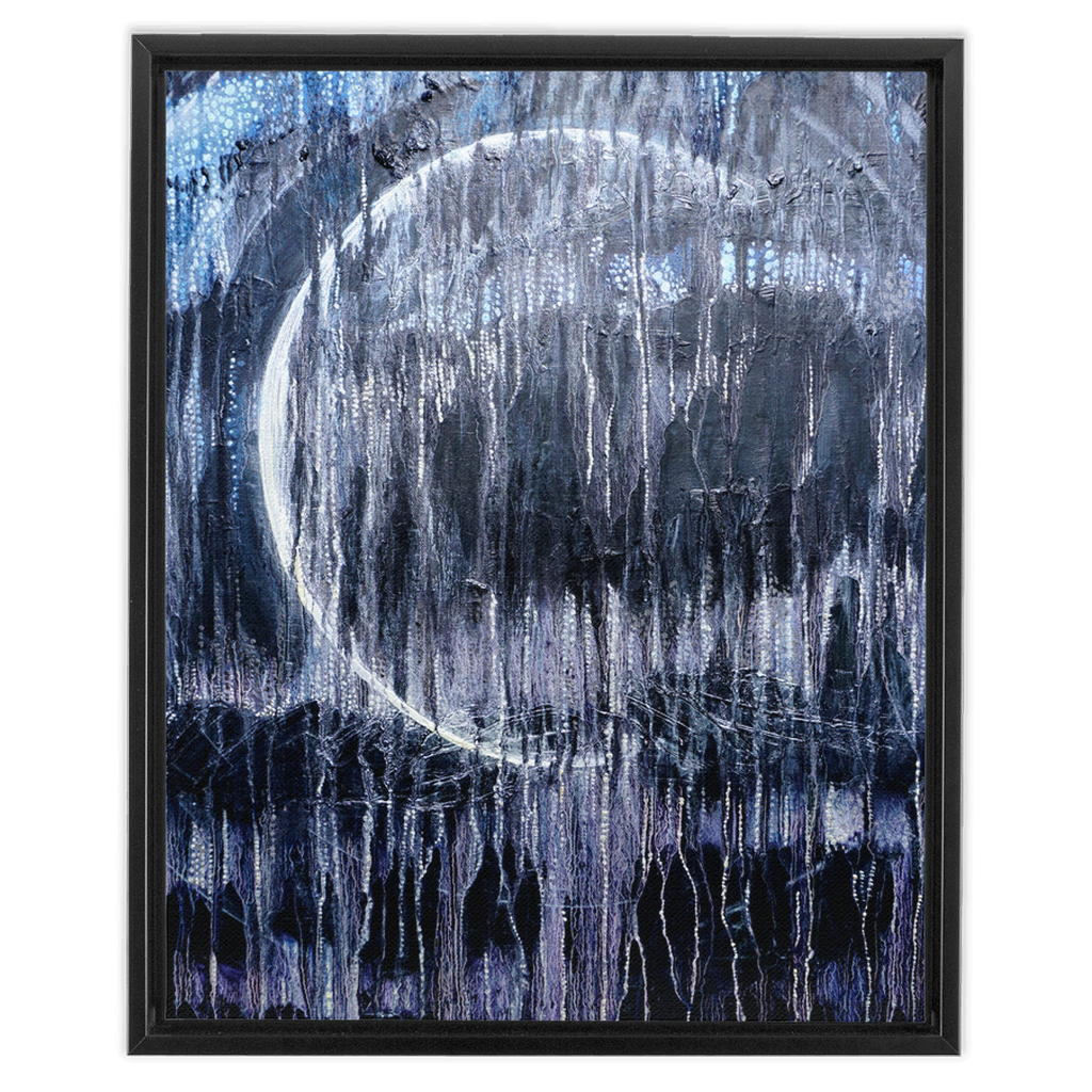 Lunar Waves Framed Canvas Wraps - Find the Beautiful