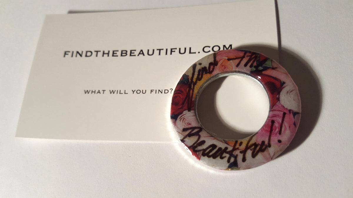 One Handmade Red Rose Garden Find the Beautiful View Finder Ring, Charm, Gratitude, Compositition Finder